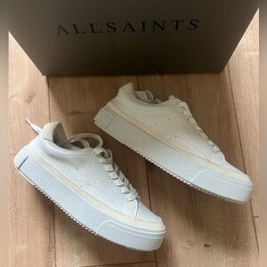 AllSaints Trish White Leather Sneakers